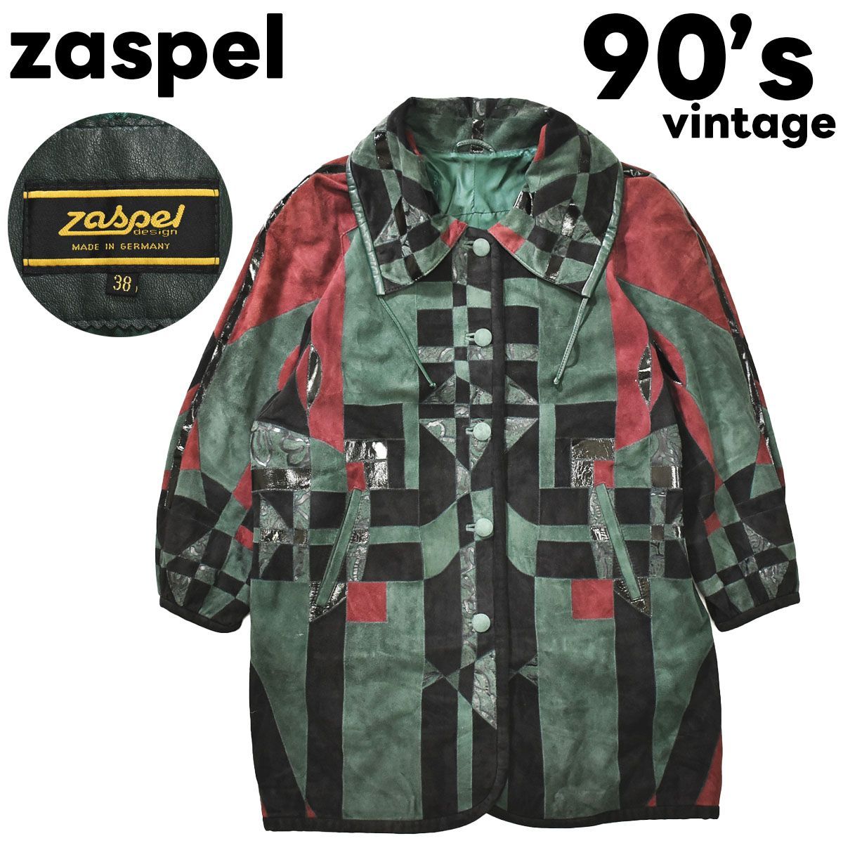 90s ドイツ製 zaspel スウェード デザイン ジャケット 38 ♪|mercari