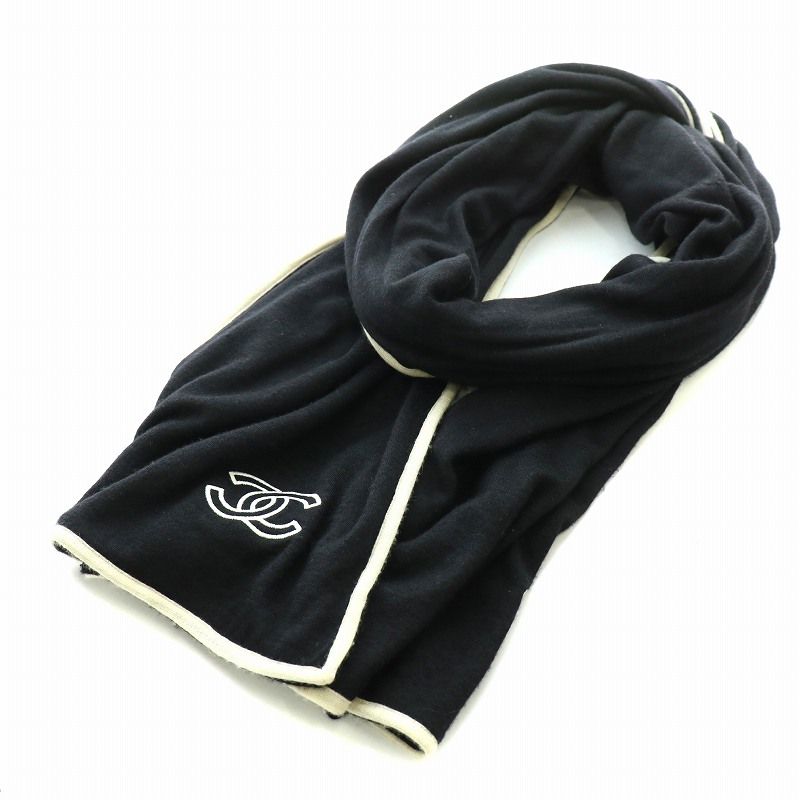 シャネル CHANEL ココマーク マフラー ストール バイカラー ニット