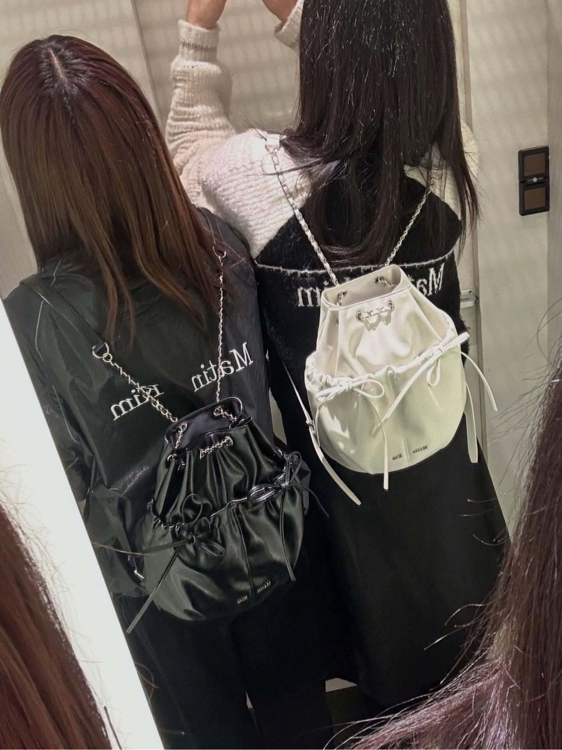 MATIN KIM] DRAW STRING RIBBON BACK PACK - メルカリ