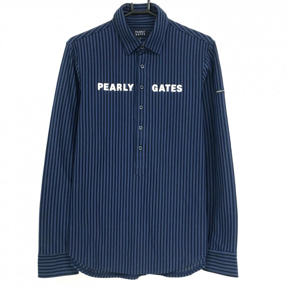 未使用級 パーリーゲイツ 長袖 ポロシャツ 5 ホワイト ネイビー ストライプ柄 新品】PEARLY GATES パーリーゲイツ 055-1260616 半袖ポロシャツ