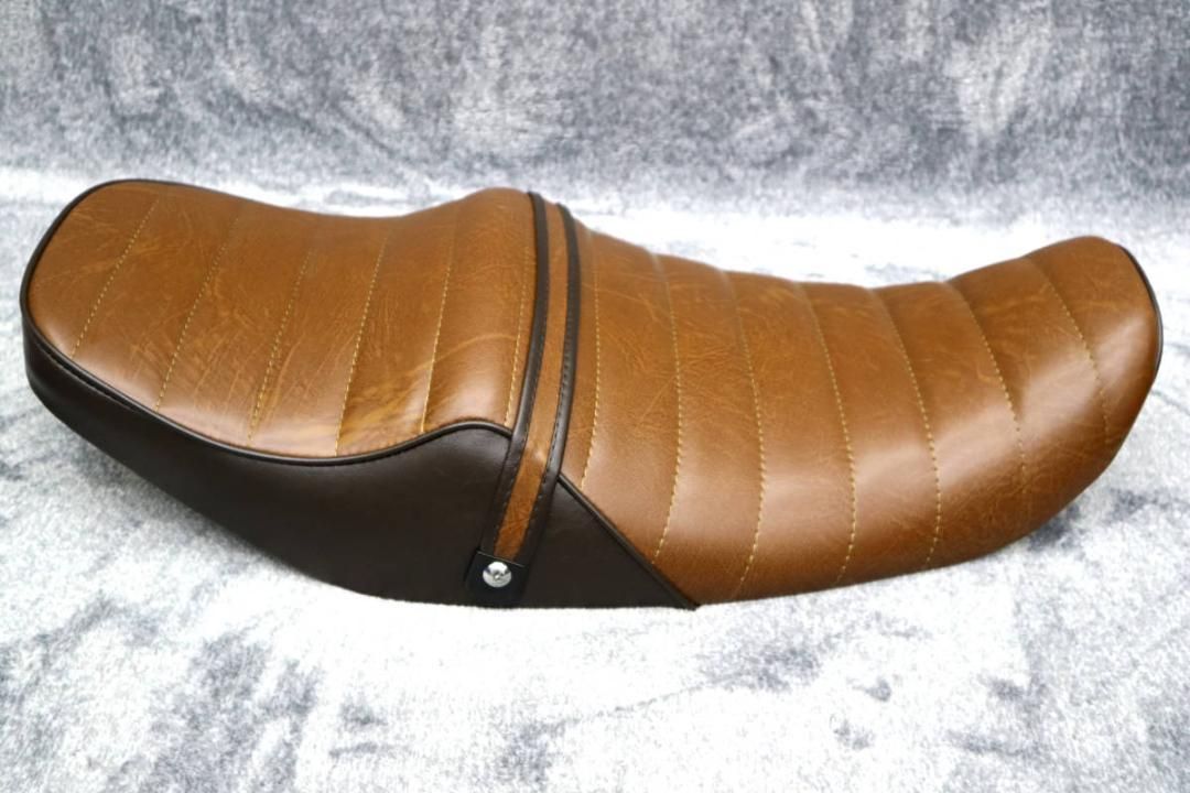 ゼファー400 シート 前期 茶ツートン ⁄ あんこ抜き タックロール