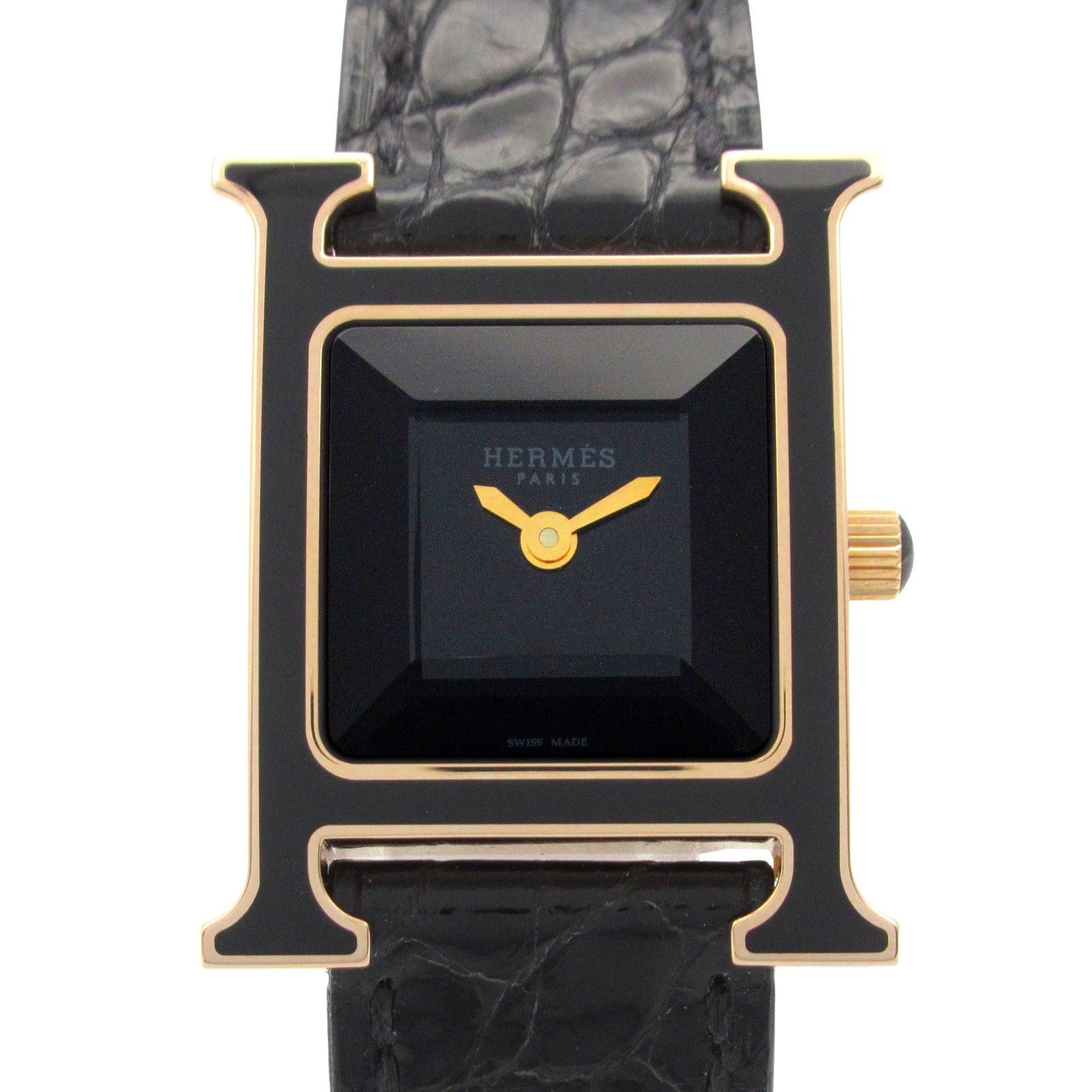 エルメス HERMES 腕時計 Hウォッチ PM HH1.270b ブラック K18PG エルメス HERMES 腕時計 Hウォッチ PM HH1.270b ブラック K18PG