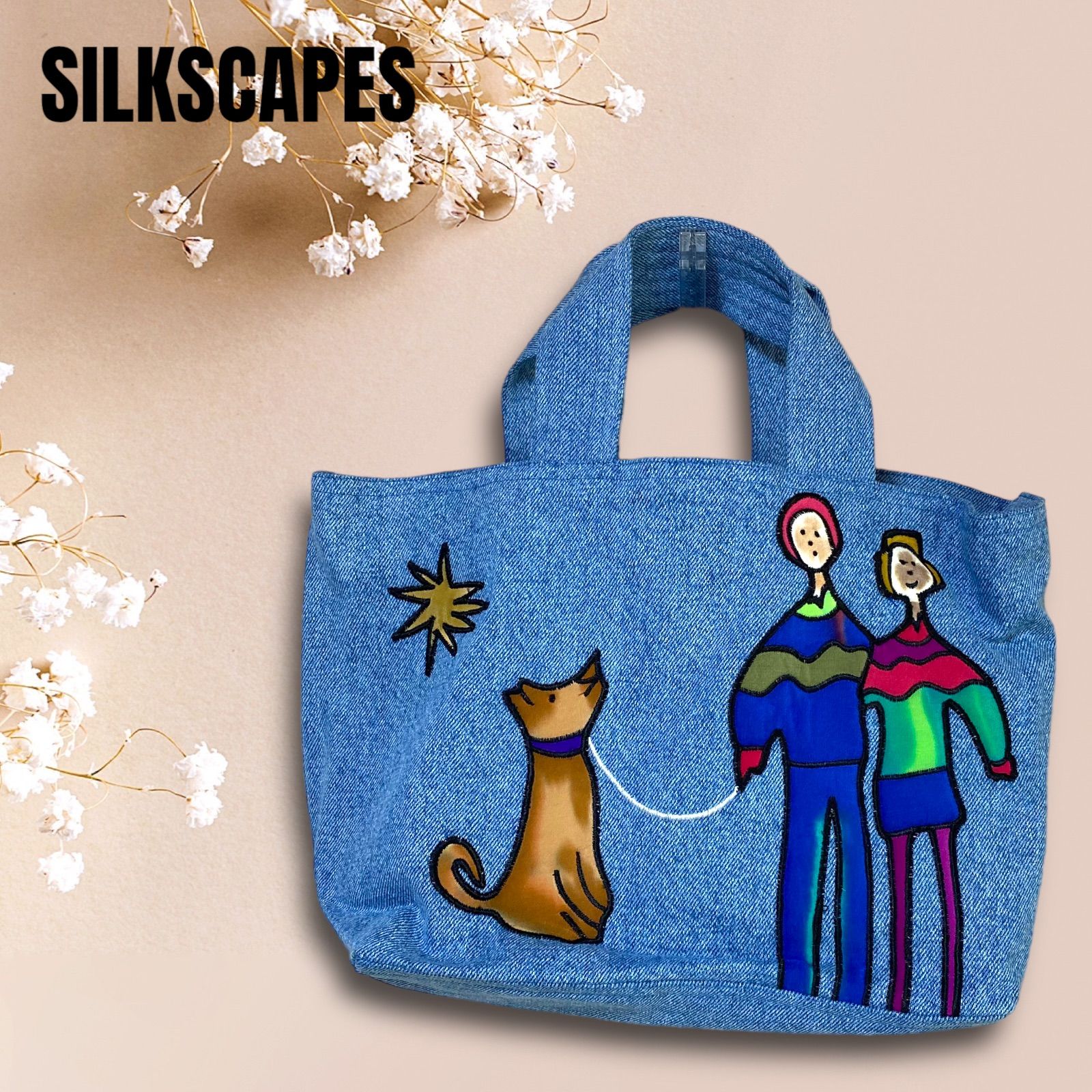 新品未使用品】ヴィンテージ SILKSCAPES ミニトートバッグ デニム