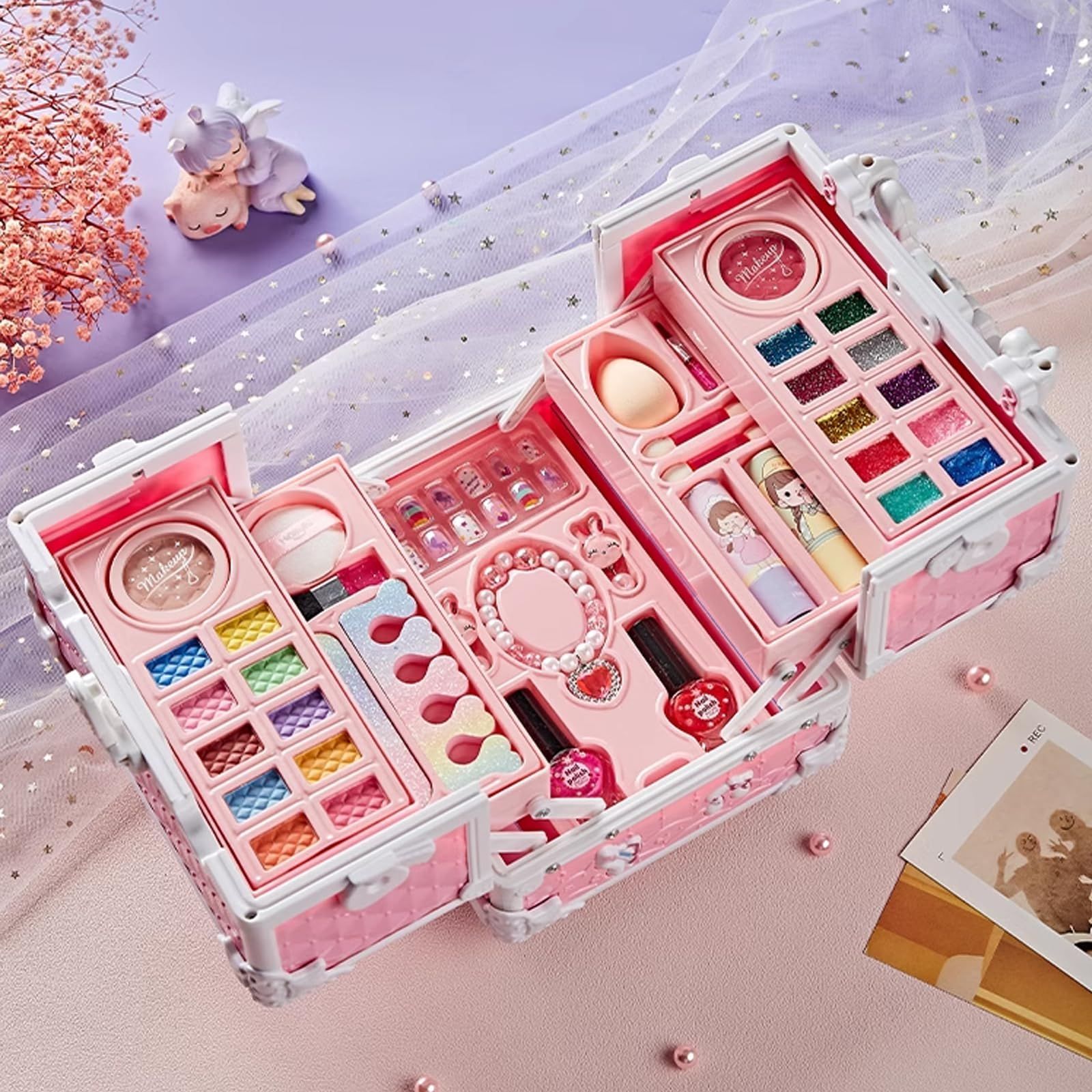 メイク道具 セット ピンク プラスチック Amazon.co.jp: Bobblyfun 72点 子供 ピンク 女の子メイクセット