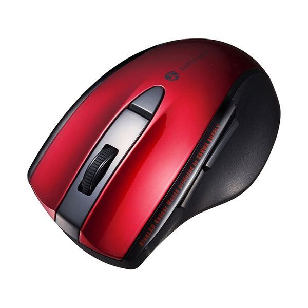 （まとめ）サンワサプライ 静音BluetoothブルーLEDマウス 5ボタン レッド MA-BTBL167R 1個（×3セット）