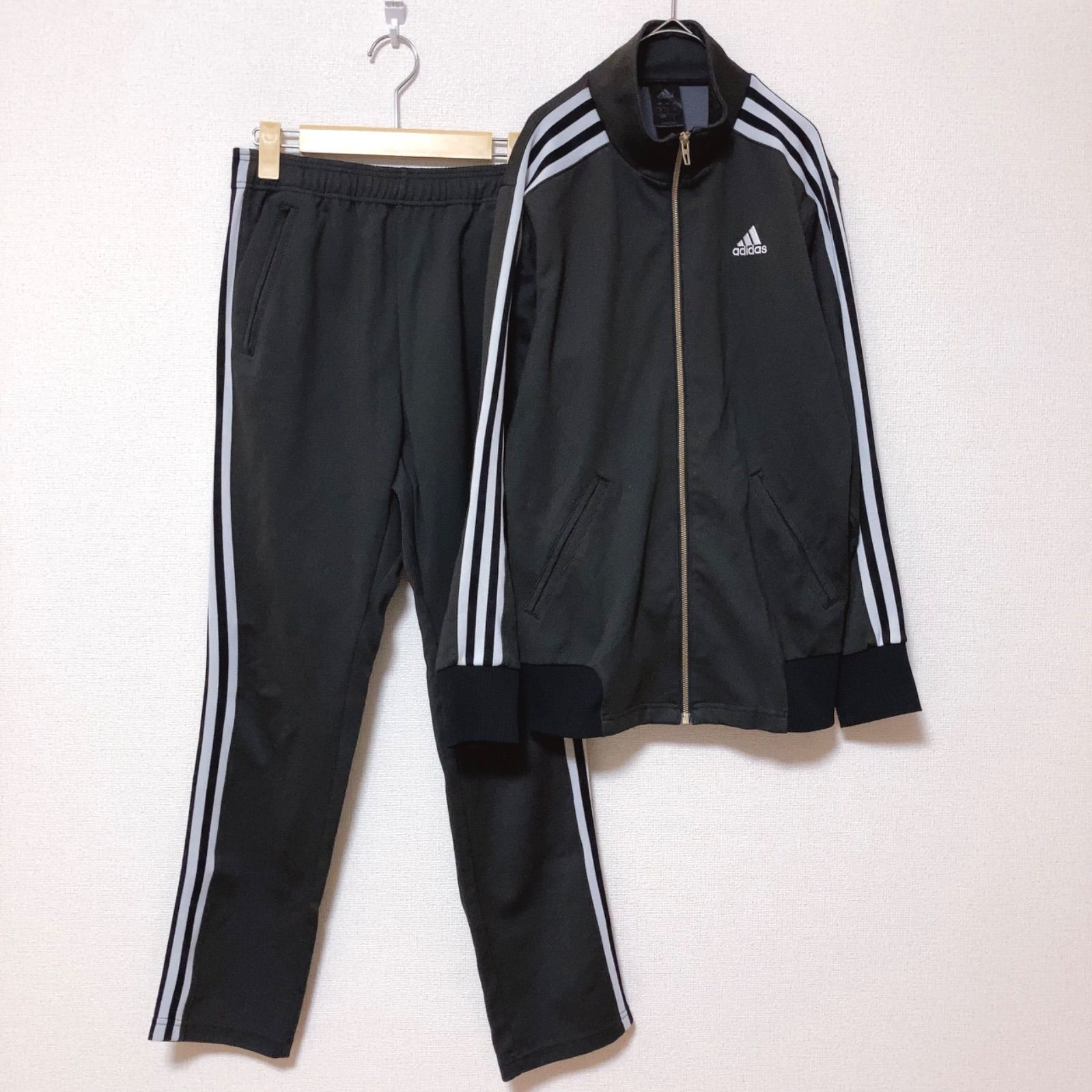 z1102 【美品】アディダス adidas ブラックデニム ジャージ 上下 