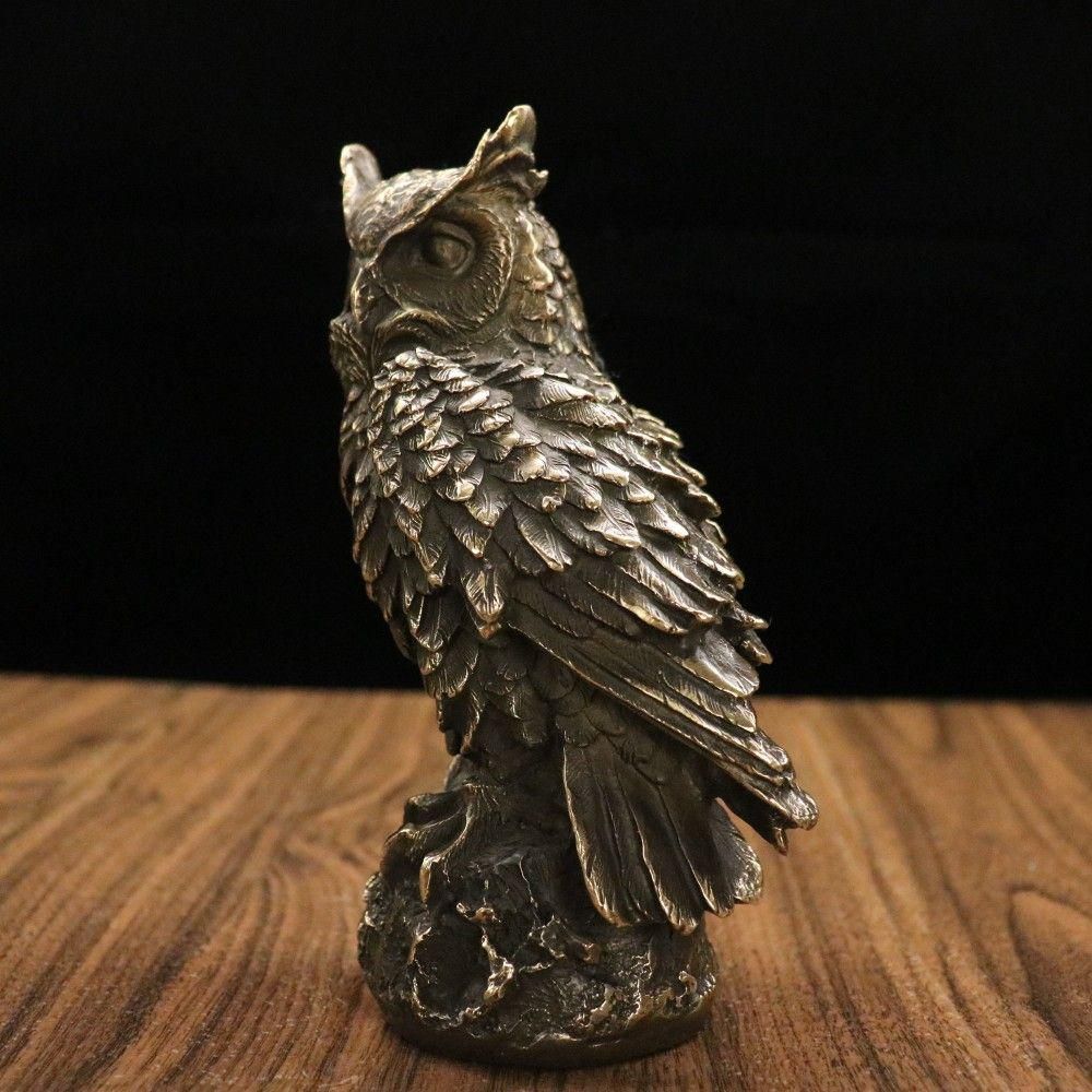 銅製 フクロウの置物 書道具 文房具 装飾品 工芸品 美術品 銅製 フクロウの置物 書道具 文房具 装飾品 工芸品 美術品