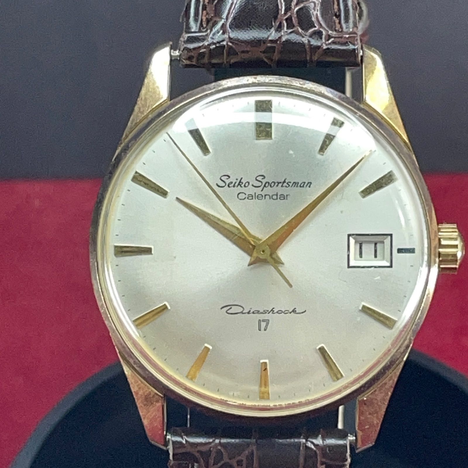 1963年製 SEIKO スポーツマン カレンダー 手巻 裏蓋鶴マーク