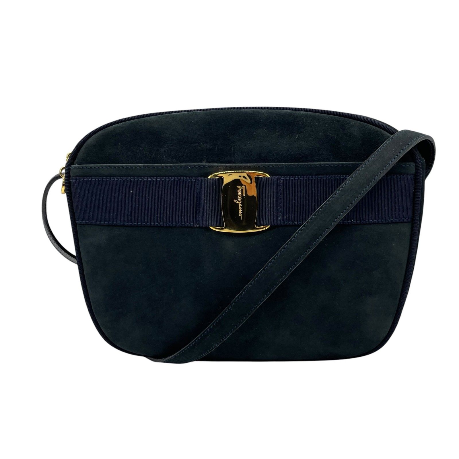 Ferragamo フェラガモ 斜め掛けショルダーバッグ ネイビー