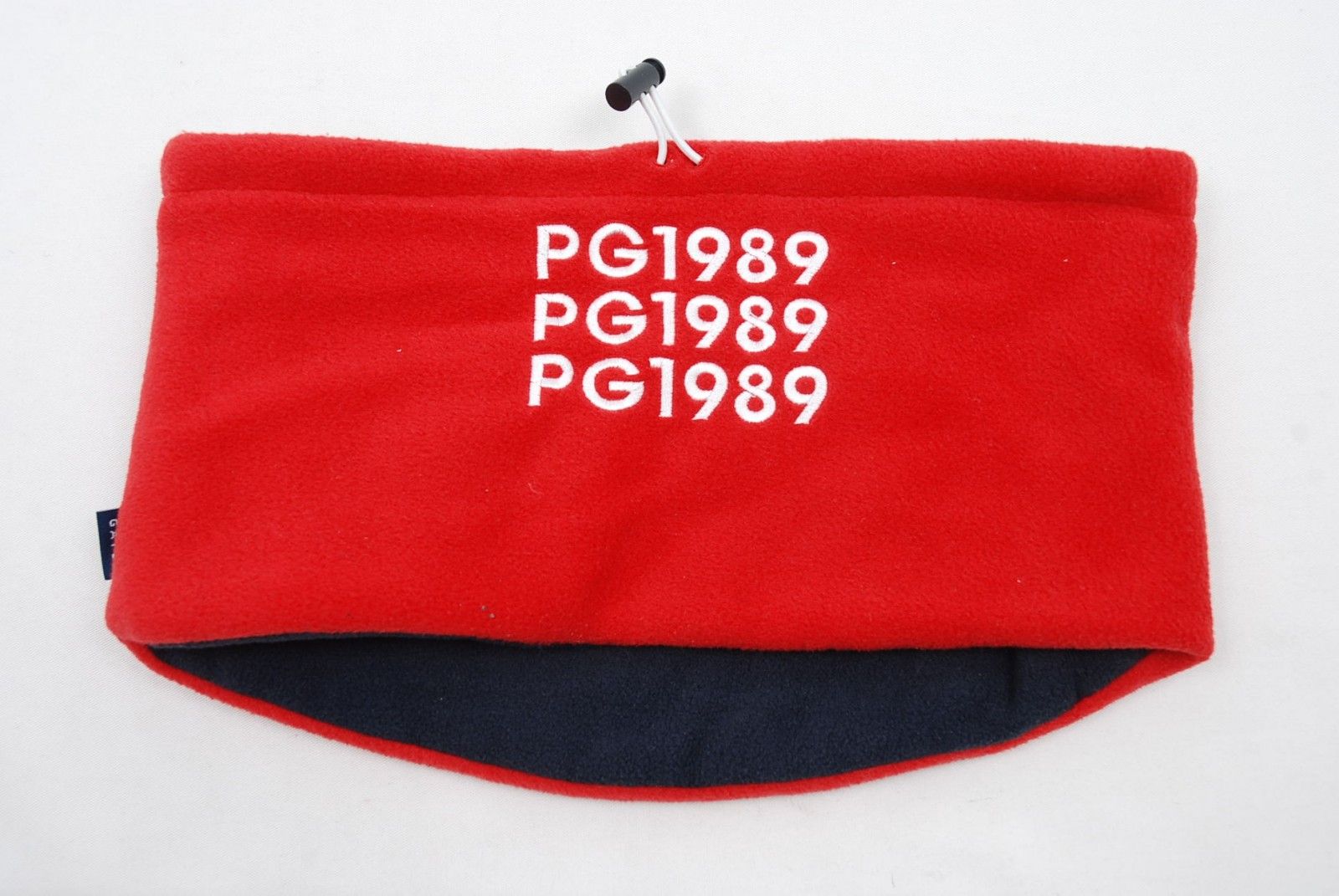 中古 パーリーゲイツ PEARLY GATES ネックウォーマー フリー レッド 赤 フリース ワッペンロゴ