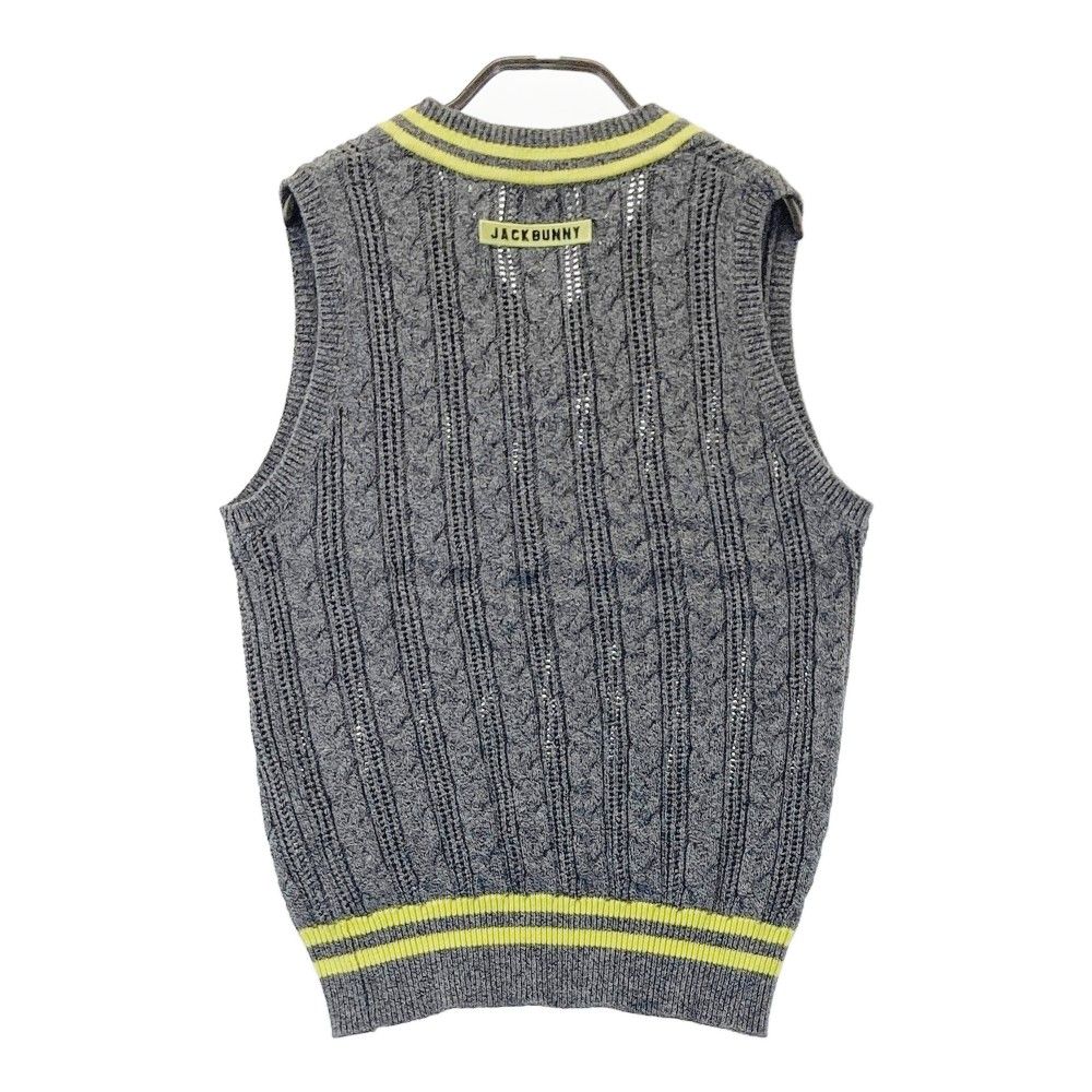 Golf⛳️　超美品　ジャックバニー　ニットベスト　ケーブル編み 超美品】Jack Bunny ジャックバニー ニットベスト グレー×白 ケーブル