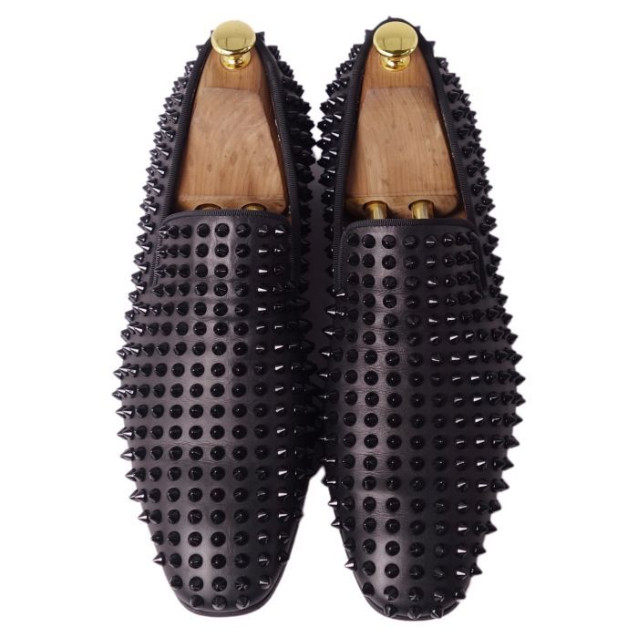 Christian Louboutin スタッズスリッポン 黒1 Christian Louboutin スタッズスリッポン 黒1