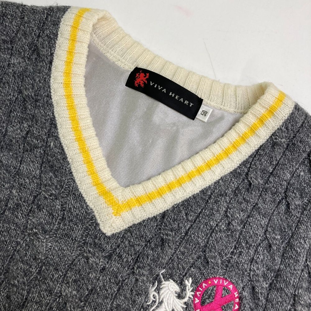 VIVA HEART Vネックセーター 50サイズ メンズゴルフウェア VIVA HEART Vネックセーター 50サイズ メンズゴルフウェア