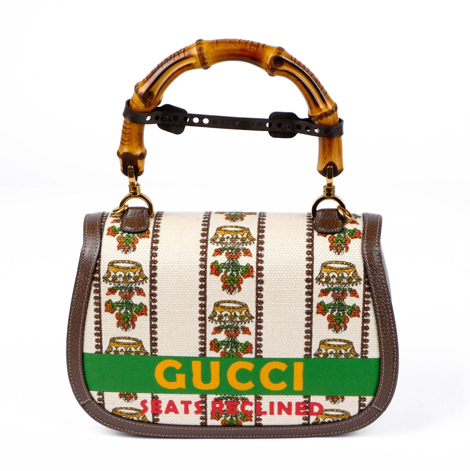 グッチ GUCCI 681173  バンブーバッグ 100周年記念モデル  ハンドバッグ キャンバス 中古 ☆未使用品☆GUCCI グッチ 681173 バンブーバッグ 100周年記念モデル