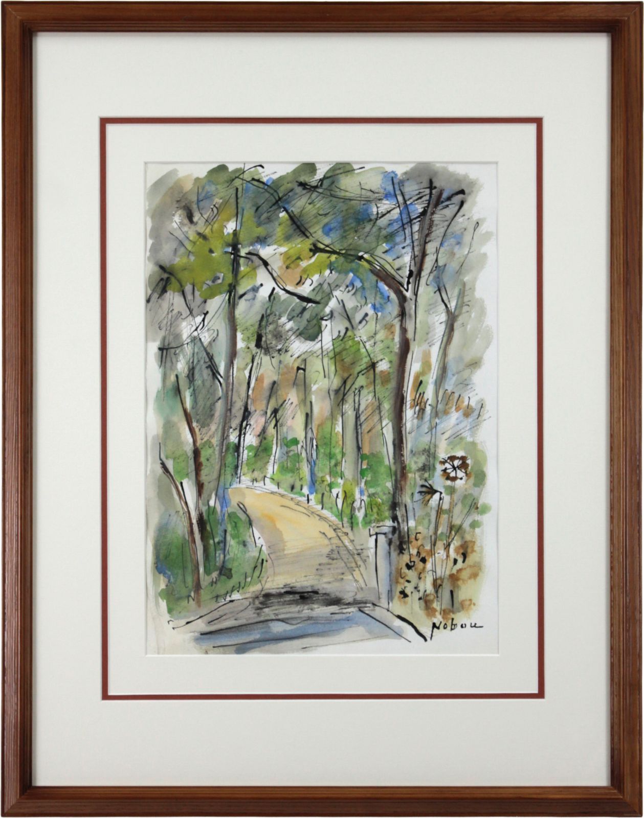 八木伸子『セーヌの橋』水彩画【真作保証】 絵画 八木伸子 『セーヌの橋』 水彩画 - 北海道画廊