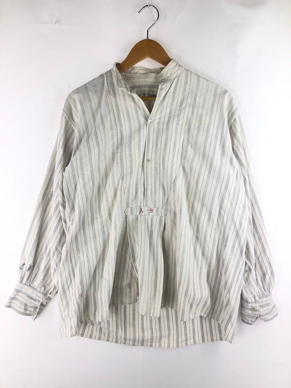メンズ EURO VINTAGE ユーロヴィンテージ 40-60 s GRANDPA SHIRT 40-60年代 グランパシャツ 長袖 ストライプ柄 シャツ 146-250313-hi-19-TAG