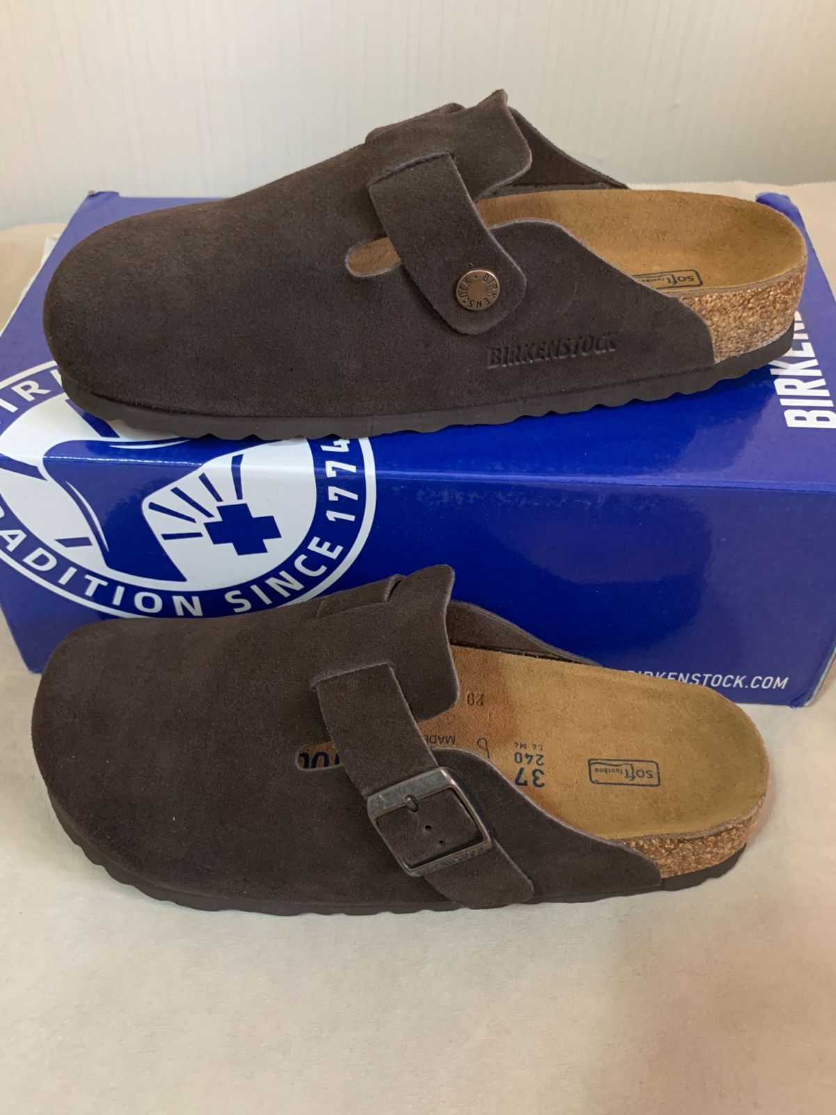 ビルケンシュトック BIRKENSTOCK ボストン レザーサンダル ソフトフットベッド Boston レギュラーフィット スエードミュール  レディース メンズ ビ ルケン シュトック スエード ラウンドトゥ スライドバックル モカ - メルカリ