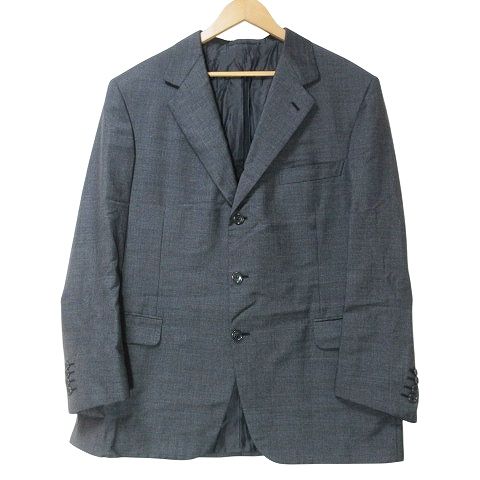 ブリオーニ BRIONI 美品 テーラードジャケット ブレザー シングル 3B 総裏地 チャコールグレー X