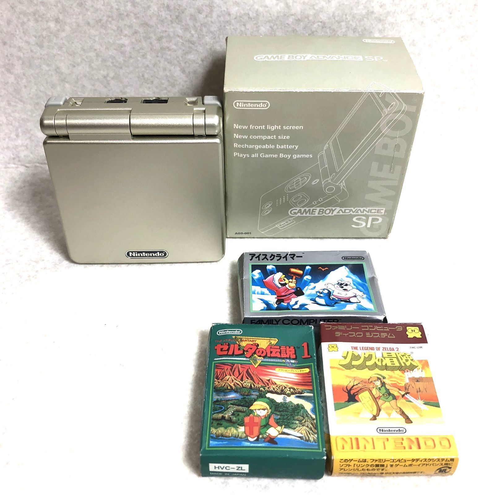 DH1427 動作 済 ゲームボーイアドバンスSP 本体 ソフト セット ゼルダの伝説 アイスクライマー