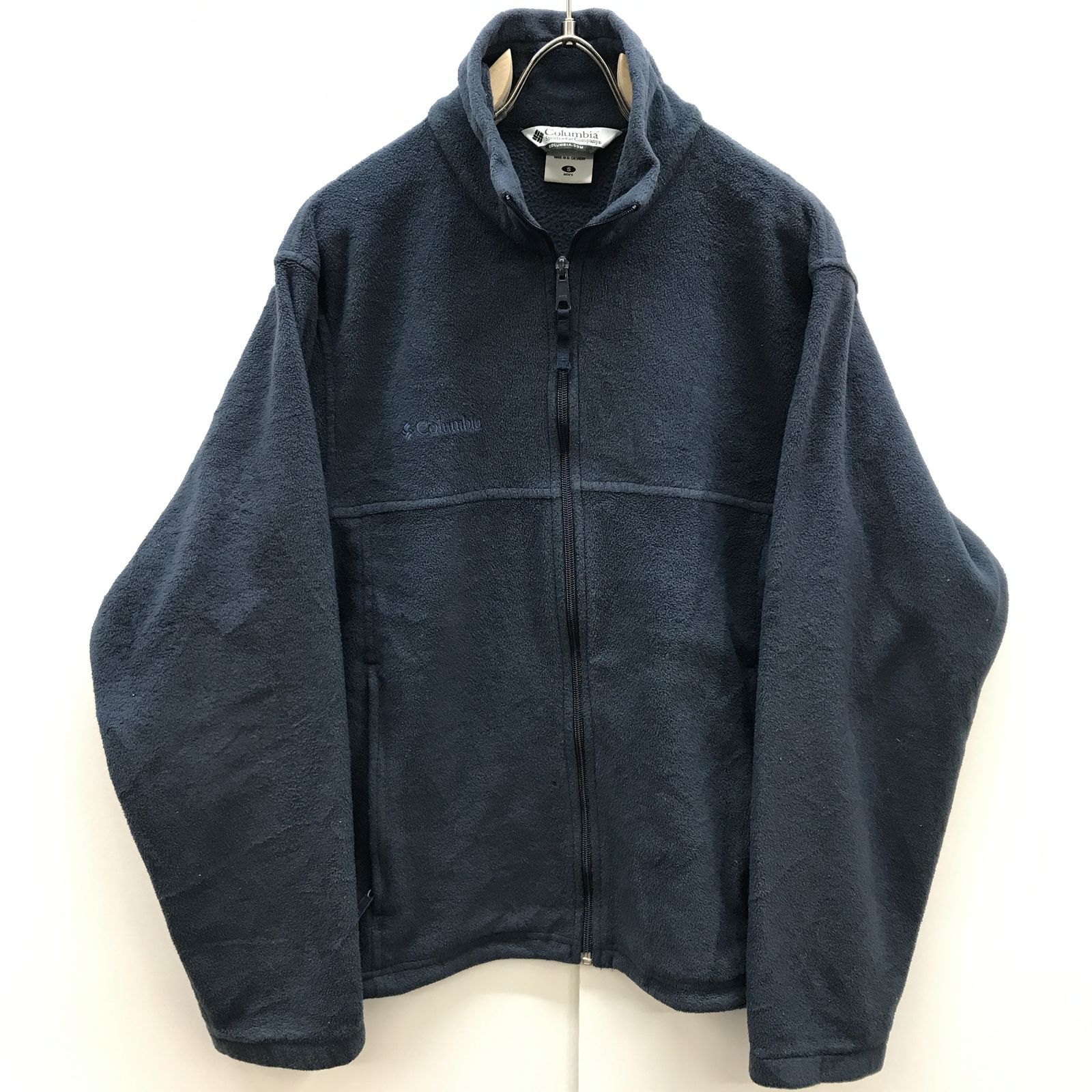 【物流センター】 中古 Columbia | コロンビア その他アウター コロンビア ワンポイントロゴ刺繍 フルジップ長袖フリースジャケット ダークネイビーL ネイビー サイズ：S 【906】