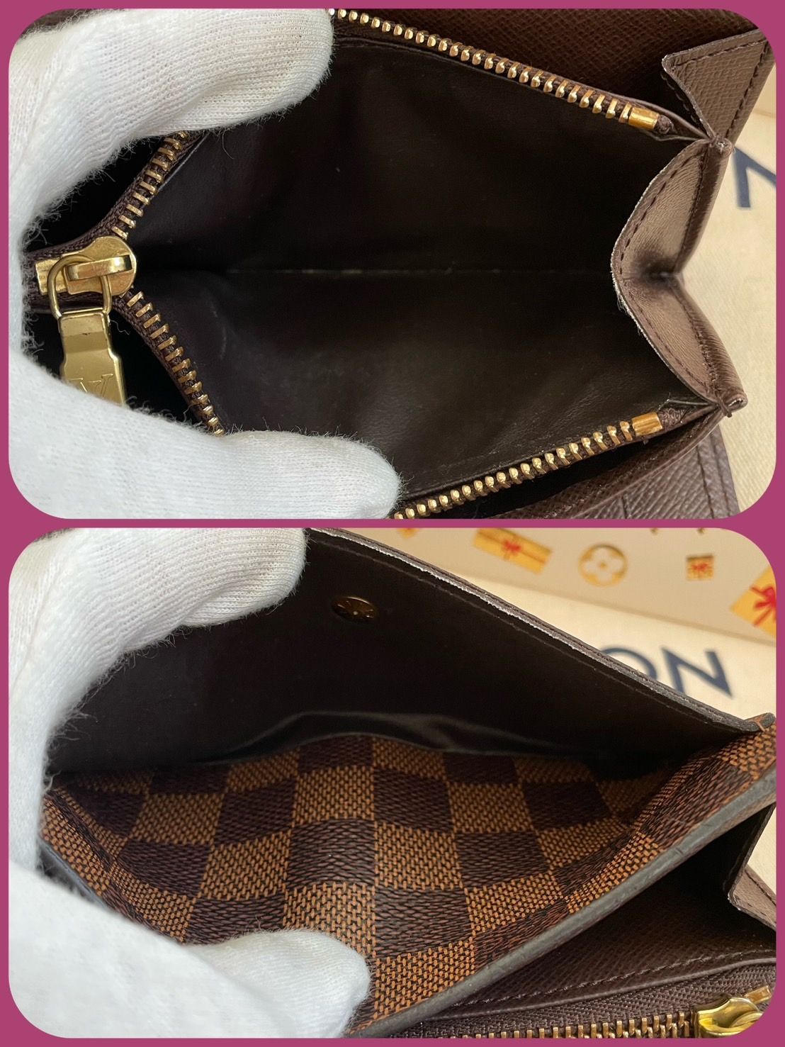 極上美品】ルイヴィトン ダミエ ポルトフォイユ アレクサンドラ 三つ折財布