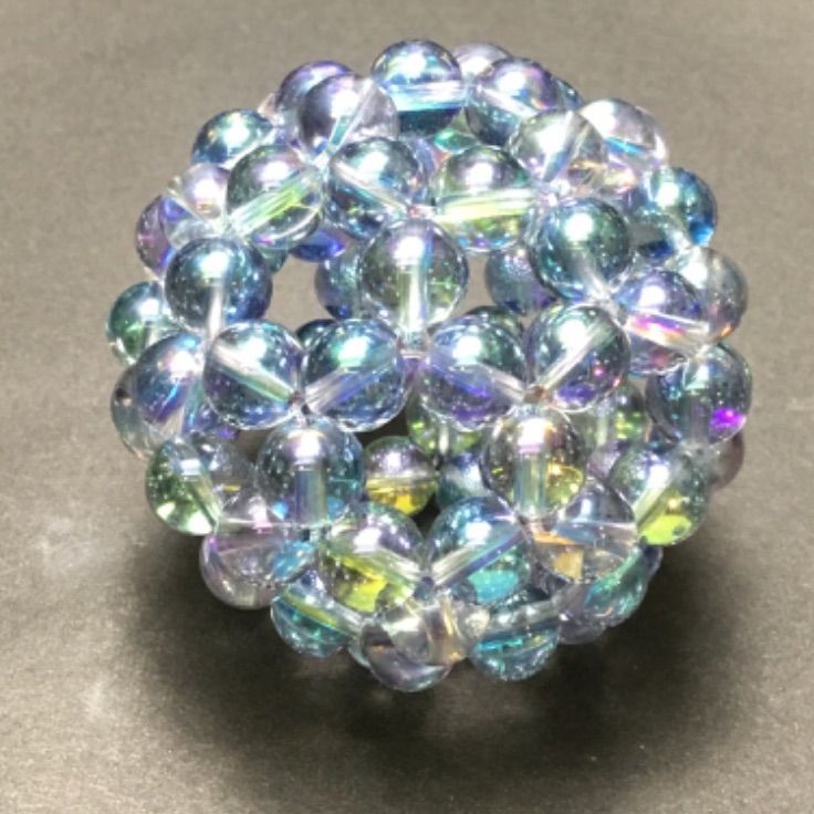 神聖幾何学フラーレン✨8mmアクアオーラ✨宇宙エネルギー 幸福呼ぶの