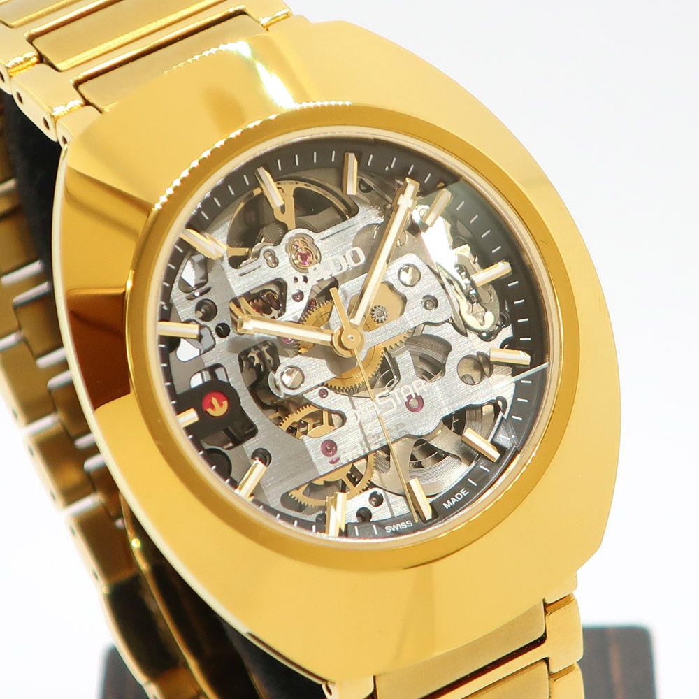 天白 RADO ラドー ダイヤスター オリジナル スケルトン 38mm R12164153 自動巻き 腕時計 メンズ ステンレス PVDコーティング