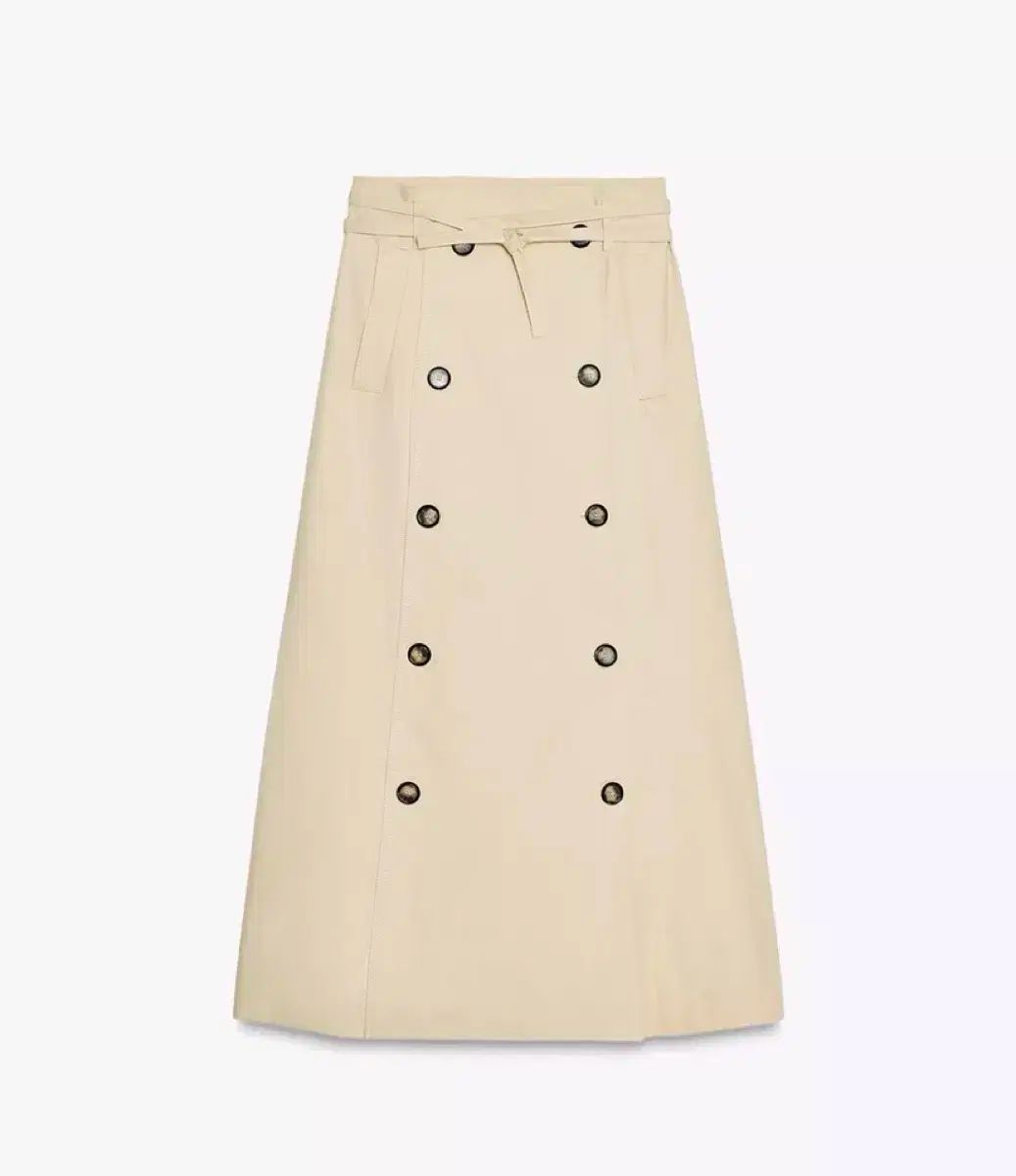 ZARA ザラ ボタンラップ ベージュ ミディ スカート S