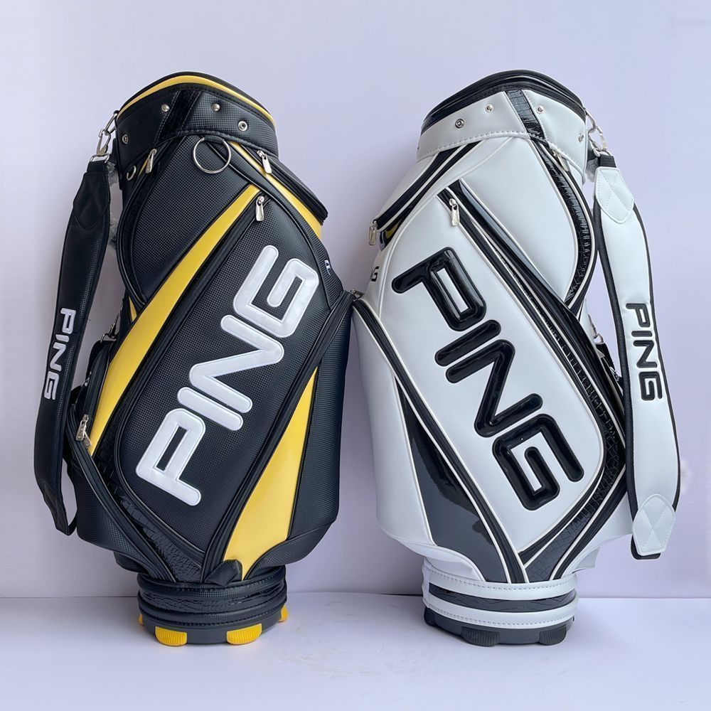 PING ゴルフバッグ キャディバッグ 自立型 安定感 防水耐摩耗性 撥水性 練習用 美品 ブラック/ホワイト