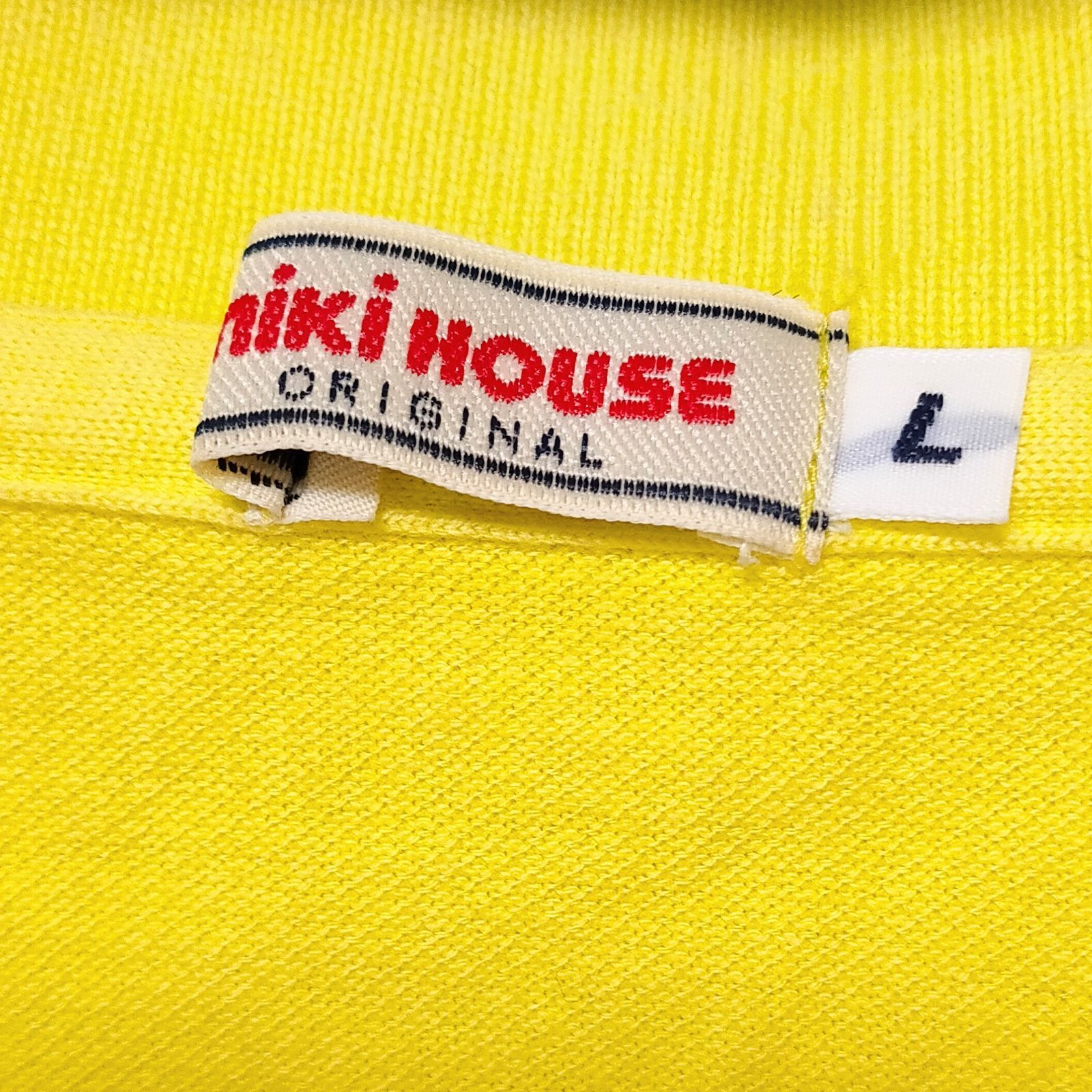 ミキハウス レア シャツ 黄 新品 MIKI HOUSE ミキハウス Tシャツ 80 ロゴ 刺繍 黄色イエロー