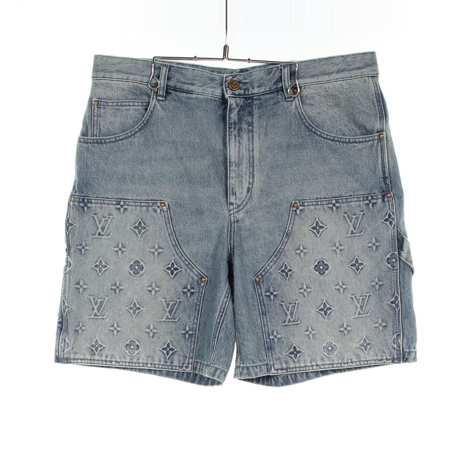 ルイ ヴィトン LOUIS VUITTON デニムパンツ モノグラムカーペンター ショーツ RM232Q Y38 HPD47W コットン ボトムス モノグラムカーペンターデニムハーフパンツ メンズ Used A