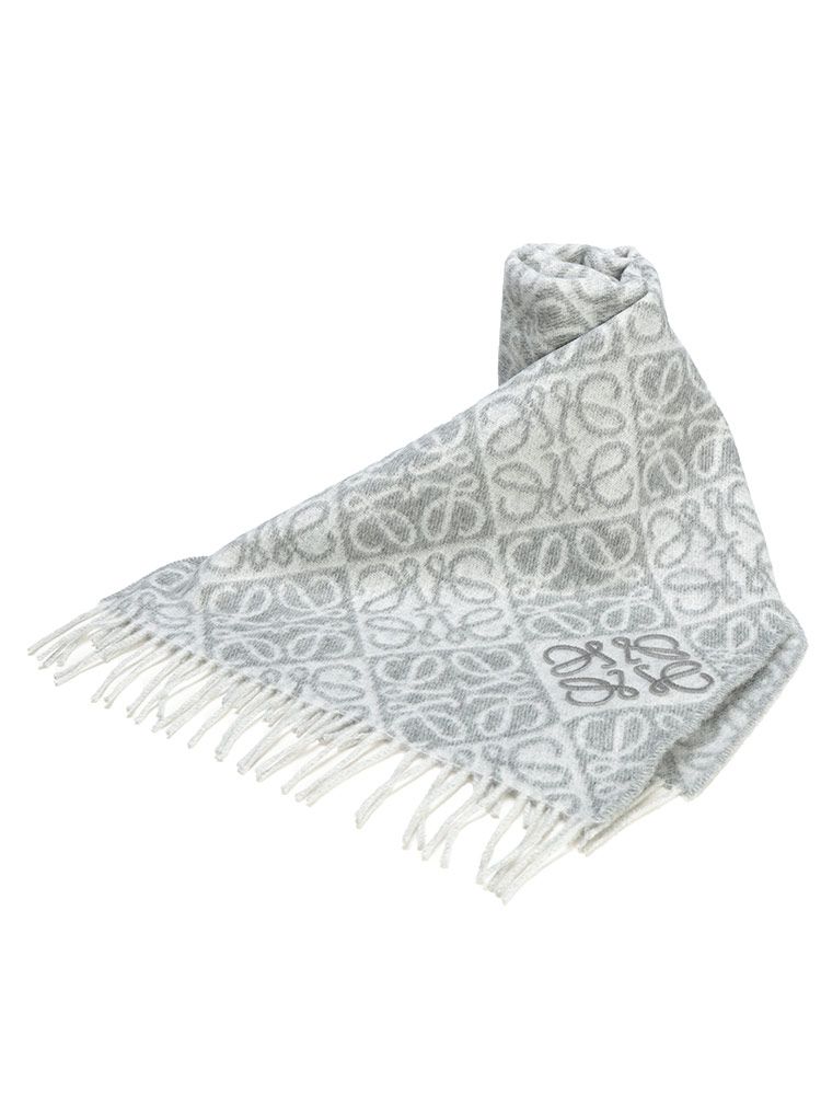 LOEWE ロエベ アナグラムオールオーバー カシミヤ混 マフラー