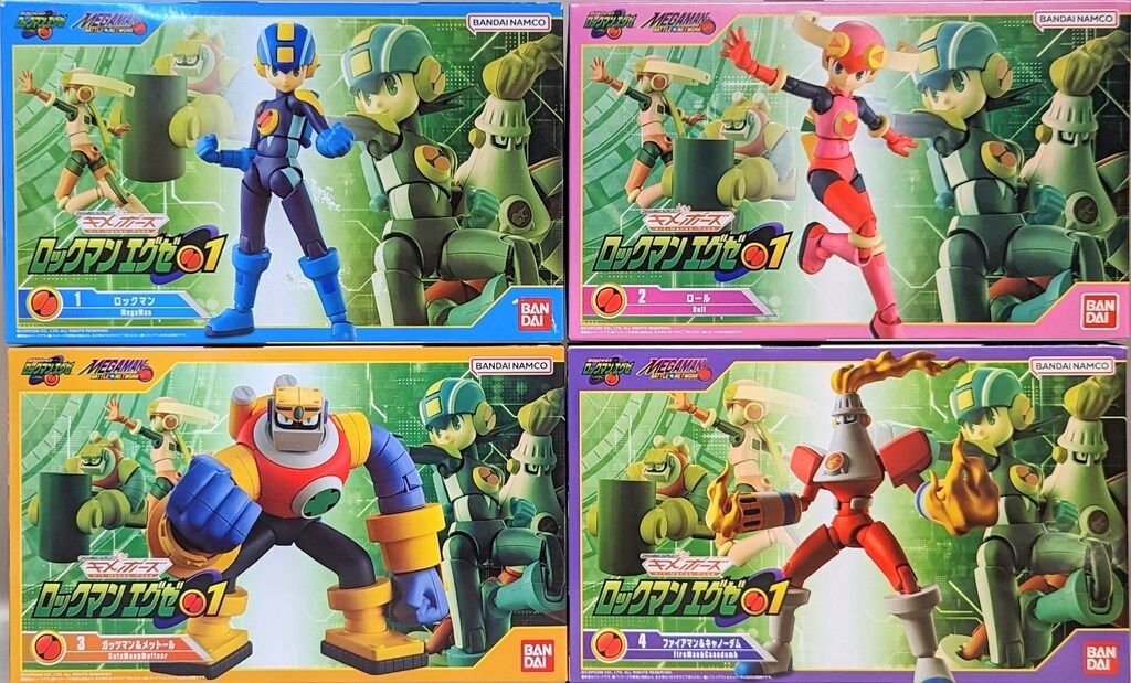 【新品開封済】バンダイ SMP ロックマンエグゼ 01 4点セット バンダイ SMP Kit Makes Pose ロックマンエグゼ 01 全4種フルセット