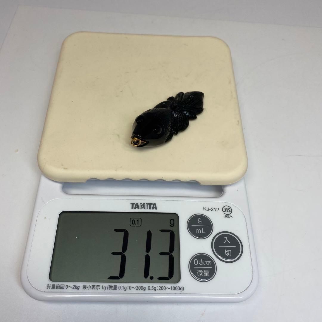 K14刻印金具 本翡翠 ジェダイト 特大金魚 ネックレストップ 31.3g WWW_SUPERTOOLSSHOP_NL