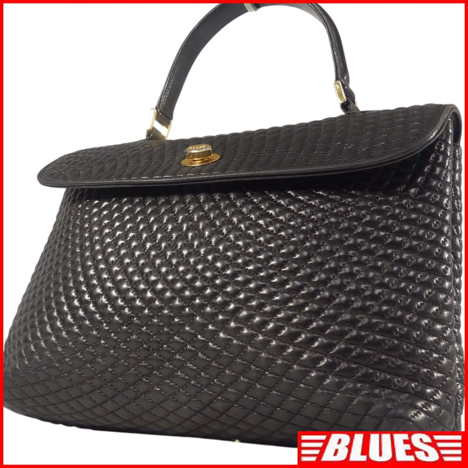 BALLY バリー ハンドバッグ 本革 レザー レディース 黒 キルティング 