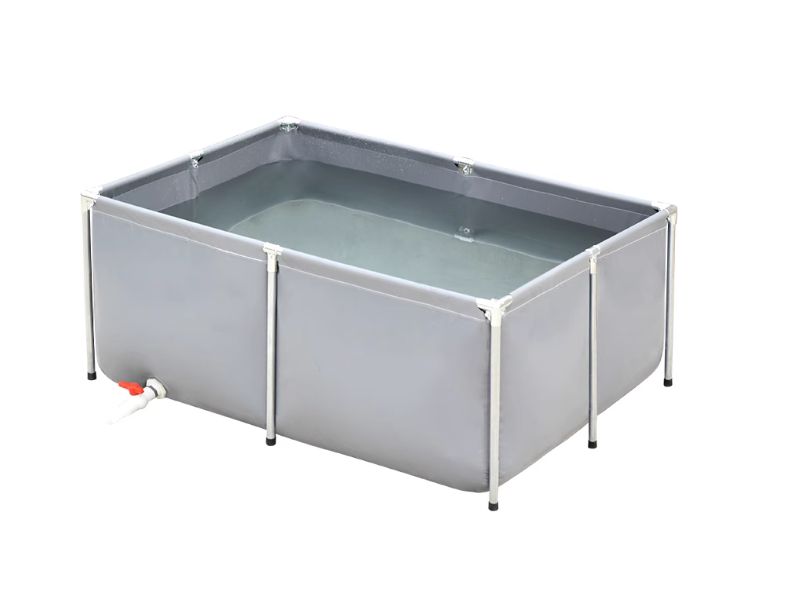 帆布の魚池 厚手でスタンド付き ベランダ用家庭養殖水槽1x1m