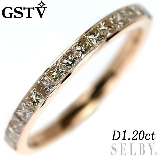 GSTV K18PG プリンセスカット ダイヤモンド リング 1.20ct ハーフ