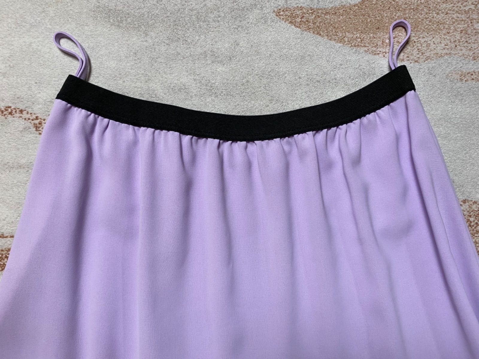 美品】アドーア楊柳プリーツシフォンスカートM ブラック 38 adore