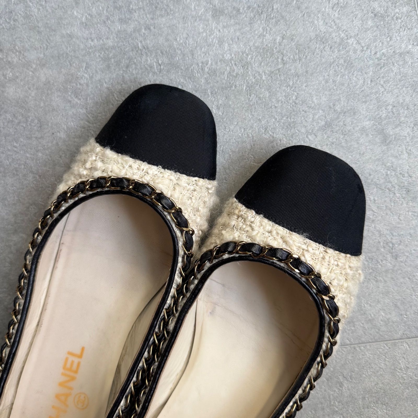 CHANEL シャネル ツイード ココマーク チェーン バイカラー