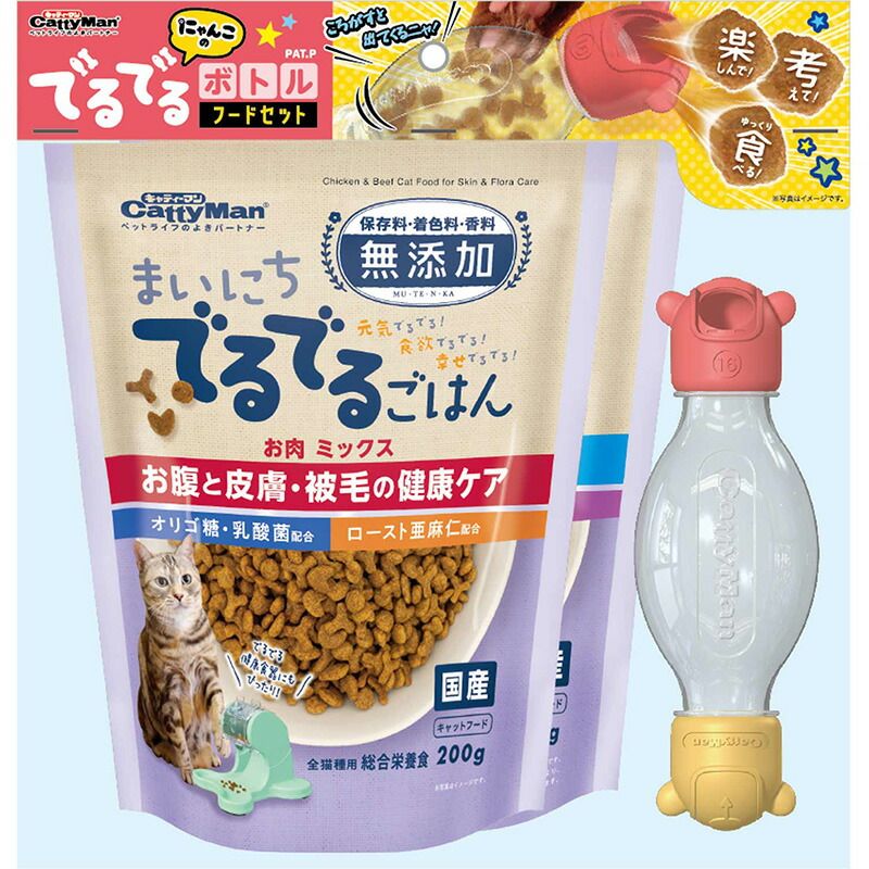 まとめ買い）キャティーマン にゃんこのでるでるボトル フードセット 