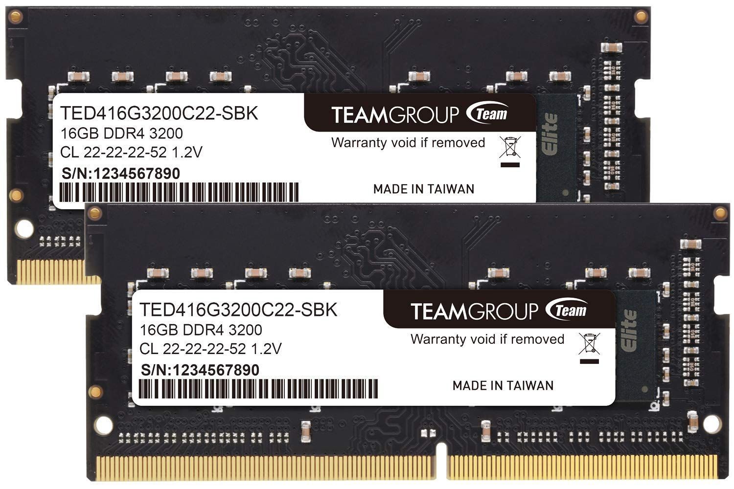 PC4-25600 16GBx2枚組 3200MHz DDR4 32GBkit SO-DIMM ノートPC用メモリ 日本 無期限正規 Team