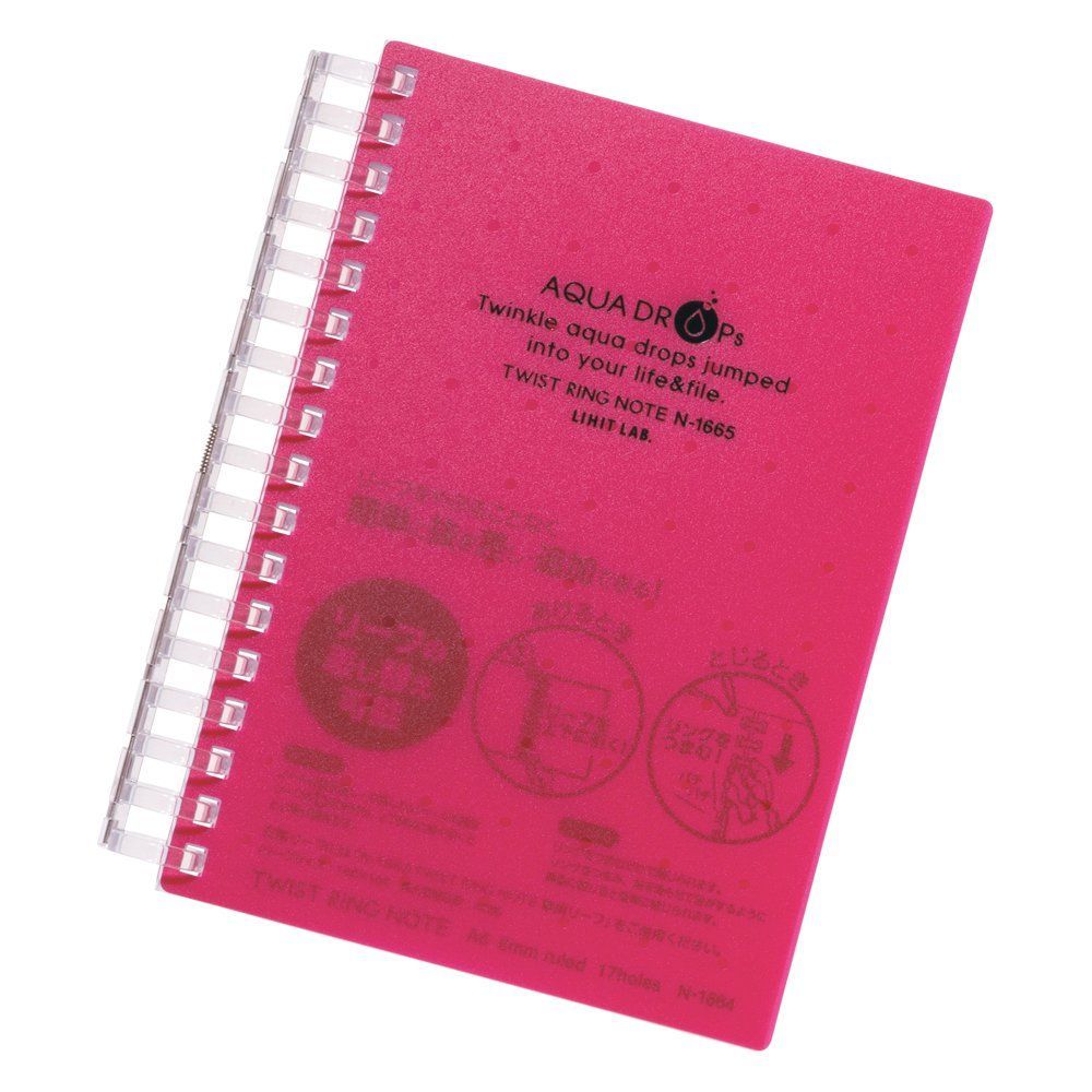 Size A 6_Style リーフ _Color レッド リヒトラブ ツイストノート 6 17穴 赤 10冊入 N 1665-3_10