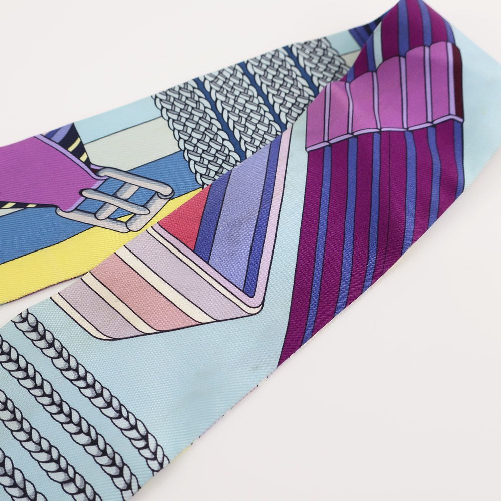 HERMES ツイリー　ジグザグ HERMES エルメス スカーフ ツイリー シルクツイル ジグザグのサングル