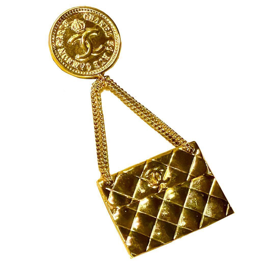 CHANEL シャネル ブローチ マトラッセ ココマーク バッグモチーフ 