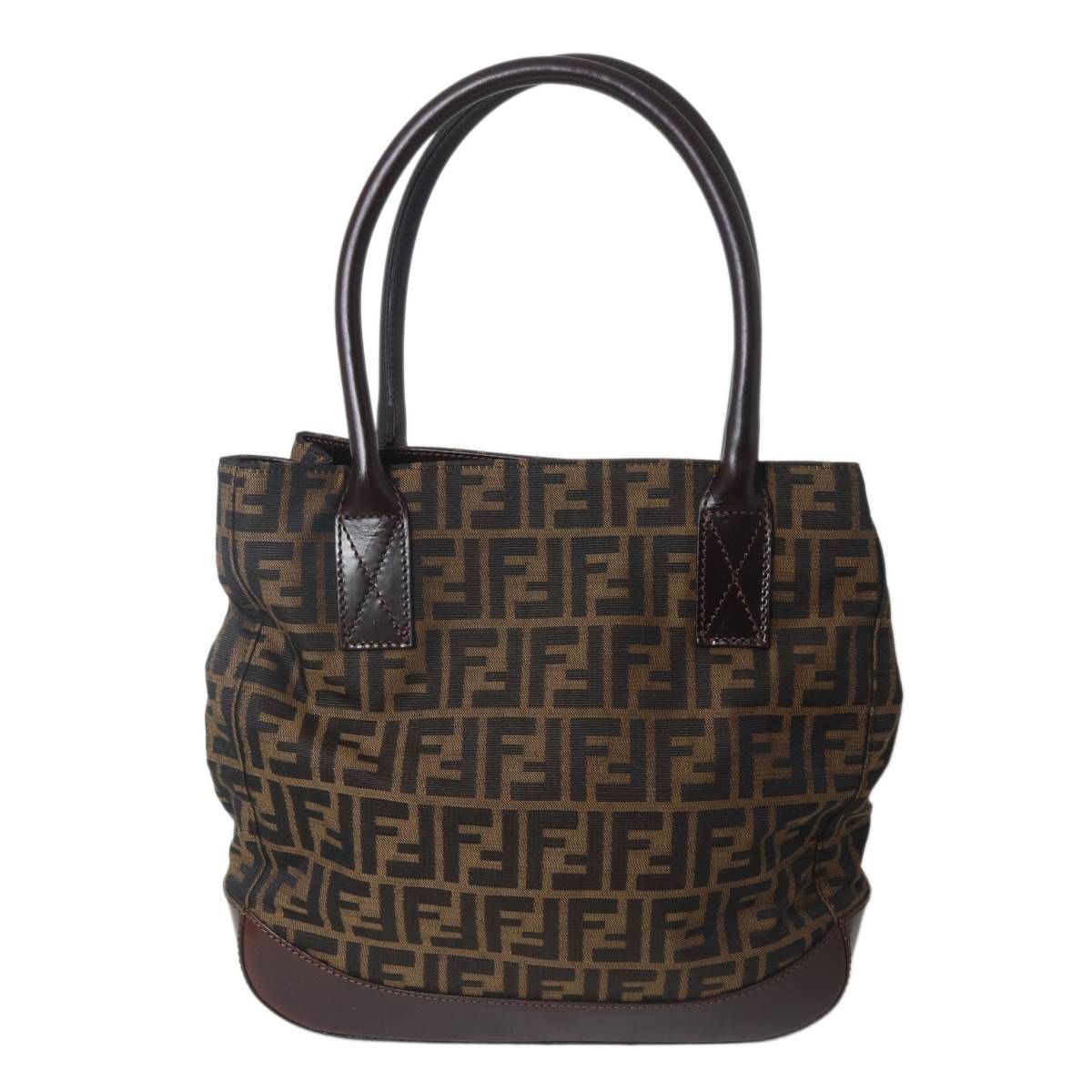 保存袋付き‼️FENDIズッカ柄大きめトート FENDI/フェンディ トートバッグ ズッカ柄 ベージュ×ブラウン