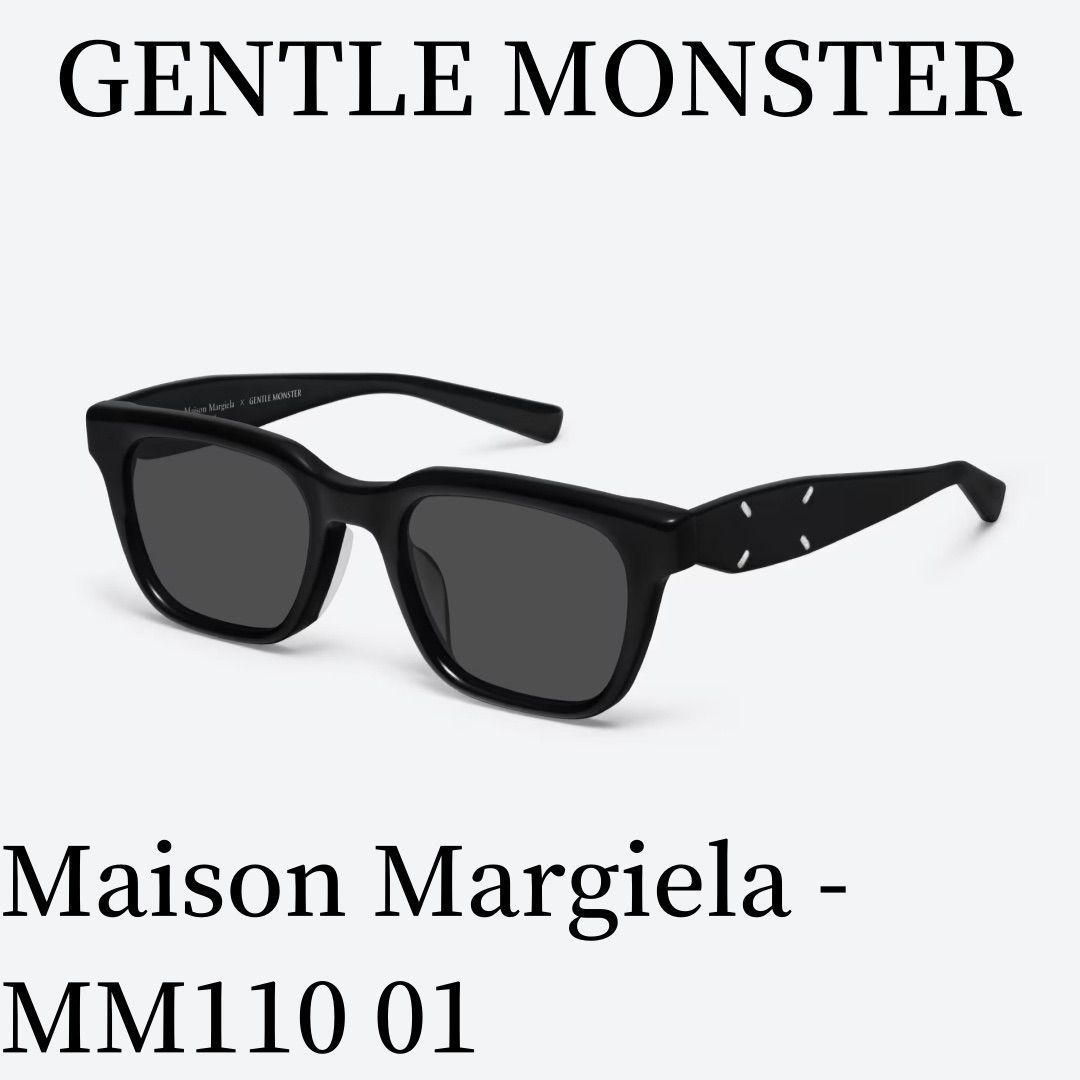 2024新作 ジェントルモンスター メゾンマルジェラサングラス Gentle Monster Maison Margiela MM110 01 メガネ ブラックアセテートフレーム/ブラックレンズ/スクエアシェイプ 正規品