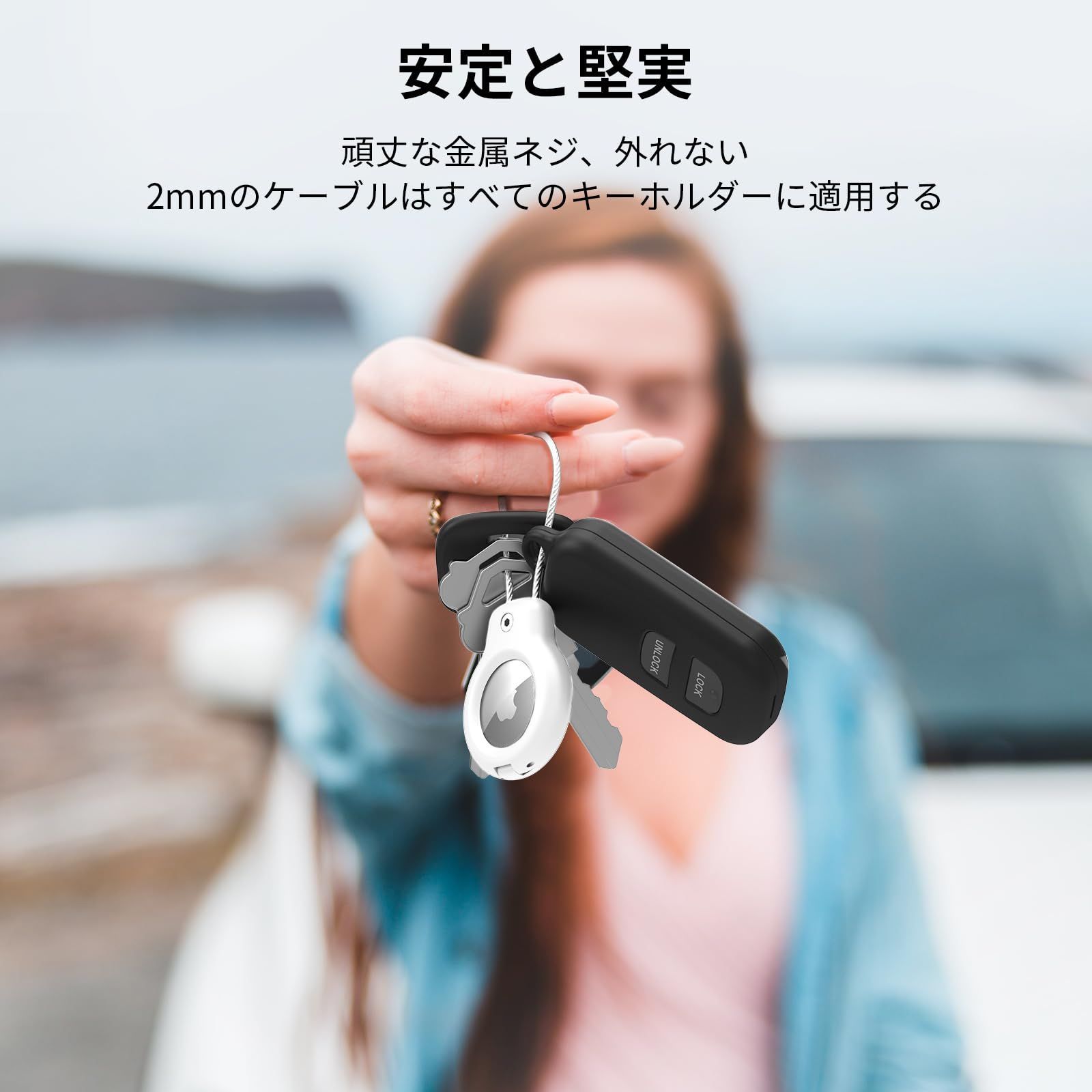 AirTag 未使用品　ストラップ付きセット売り Amazon.com: Airtag Holder Waterproof Necklace Keychain Case