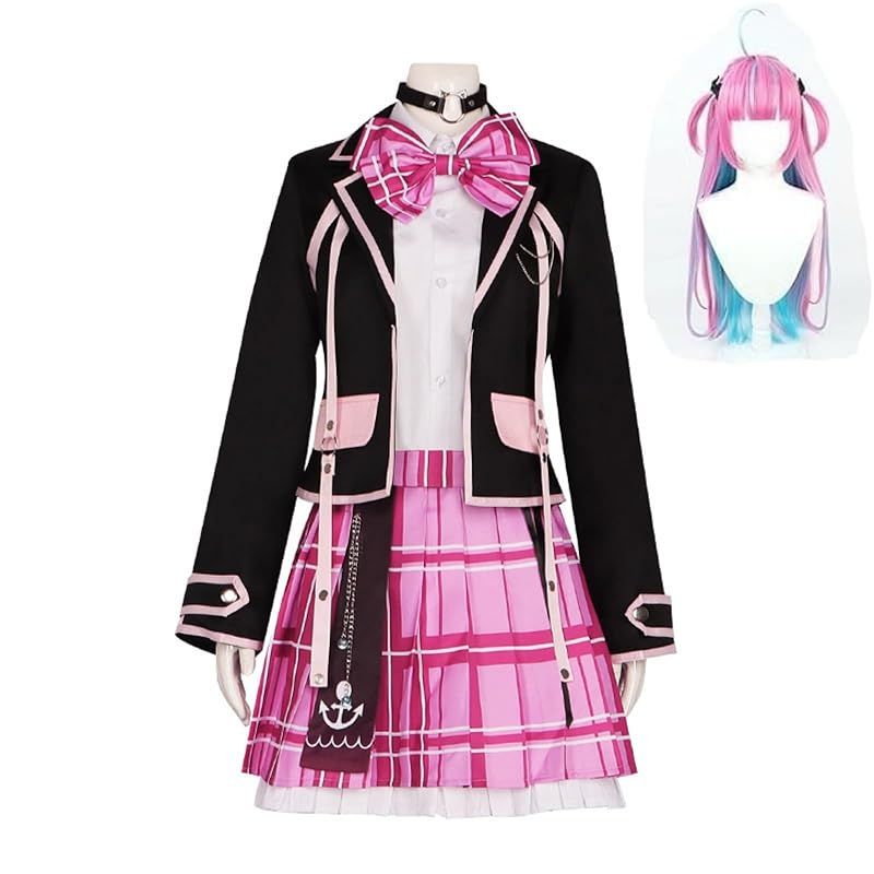 在庫 COSSA ウィッグ付き 湊 あくあ コスプレ 衣装 新衣装 制服 コスチューム 制服 ハロウィン プレゼント S 0