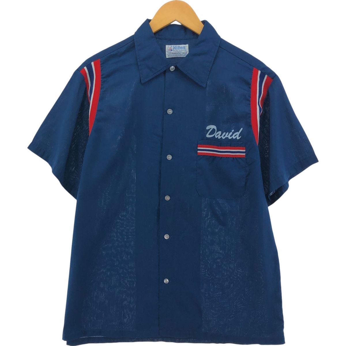 USA製 Hilton 70's vintage ボウリングシャツ 古着 70年代 ヒルトン HILTON バックプリント ボウリングシャツ