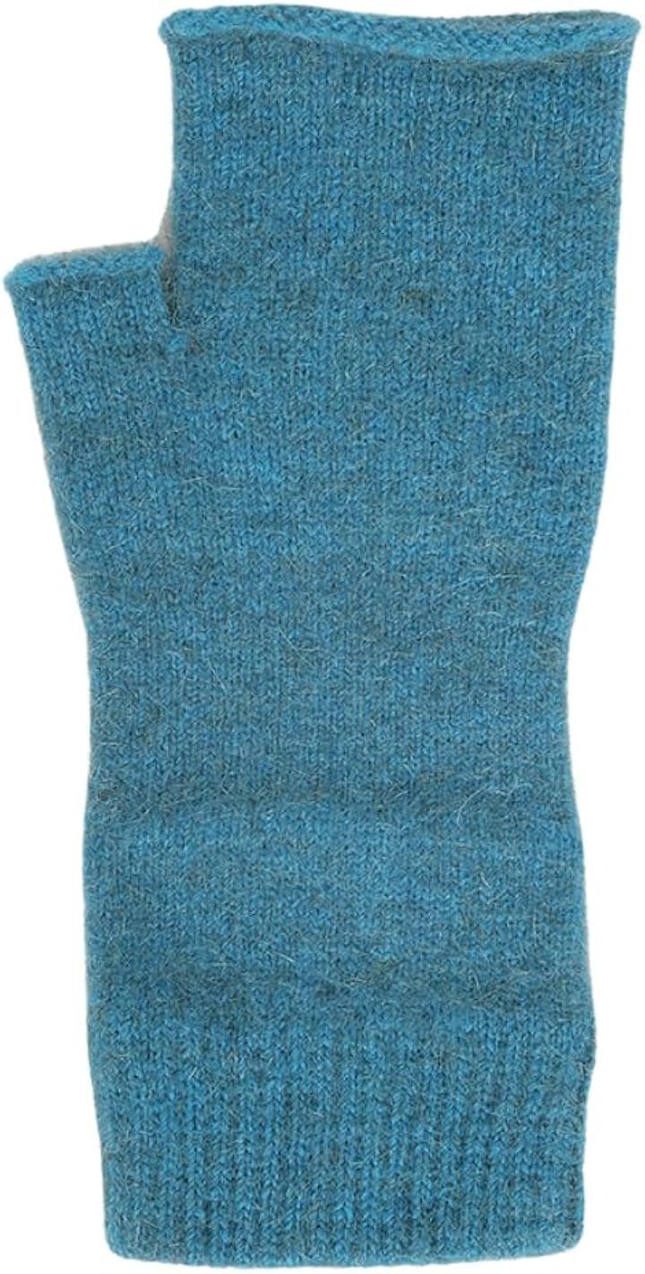 LOTHLORIAN ポッサムメリノ ハンドウォーマー ウール手袋 ウールミトン 指空き手袋 タッチパネル対応 防寒 保温 冷え対策 アームウォーマー メリノウール 天然素材 ティールブルー ワンサイズ 幅 9cmx長さ 18cm